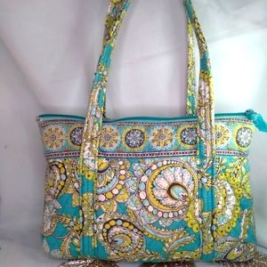 Blue and green Vera Bradley tote bag